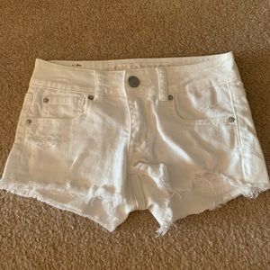American Eagle White Jean Shorts
